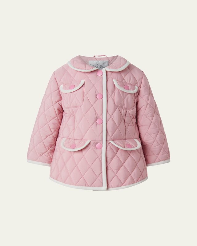 Girl's Two-Tone Quilted Jacket, Size 6M-